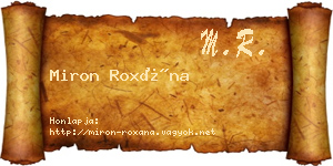 Miron Roxána névjegykártya